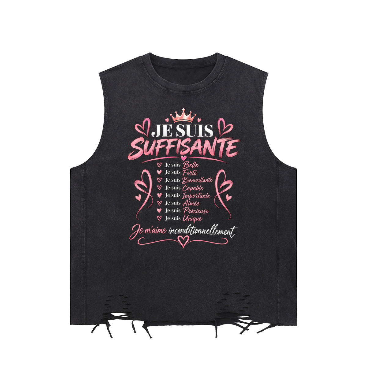 Snow Washed Raw-Hem Tank Top